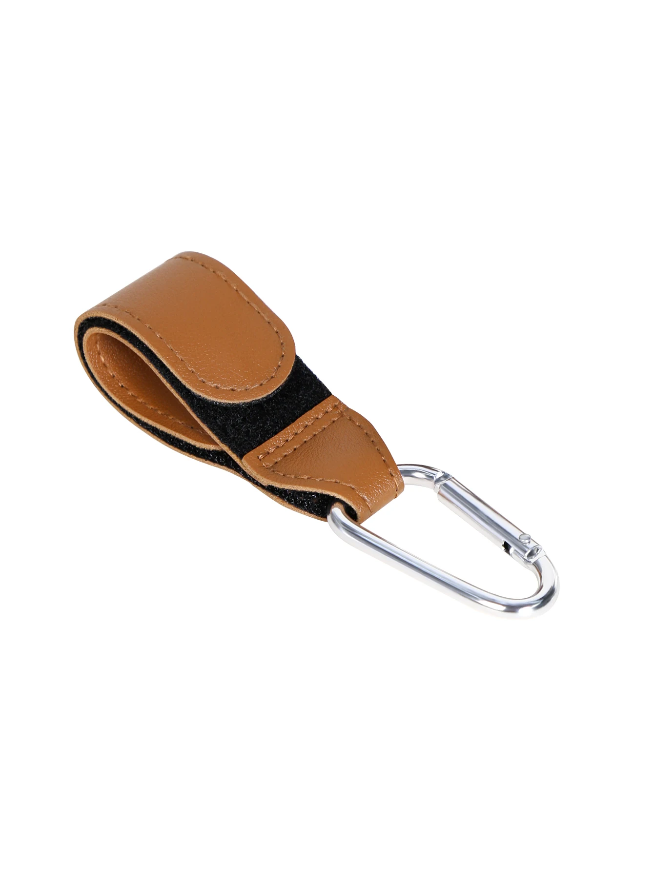 Gancho para carrito en D ajustable de cuero marrón - imagen 3