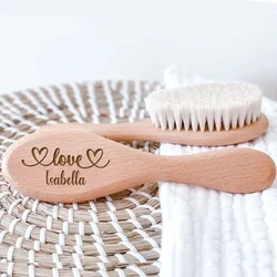 Cepillo de madera para bebé con nombre personalizado – Regalo bautismo