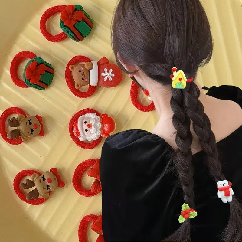 Set de 10 unidades de gomas/lazos navideños