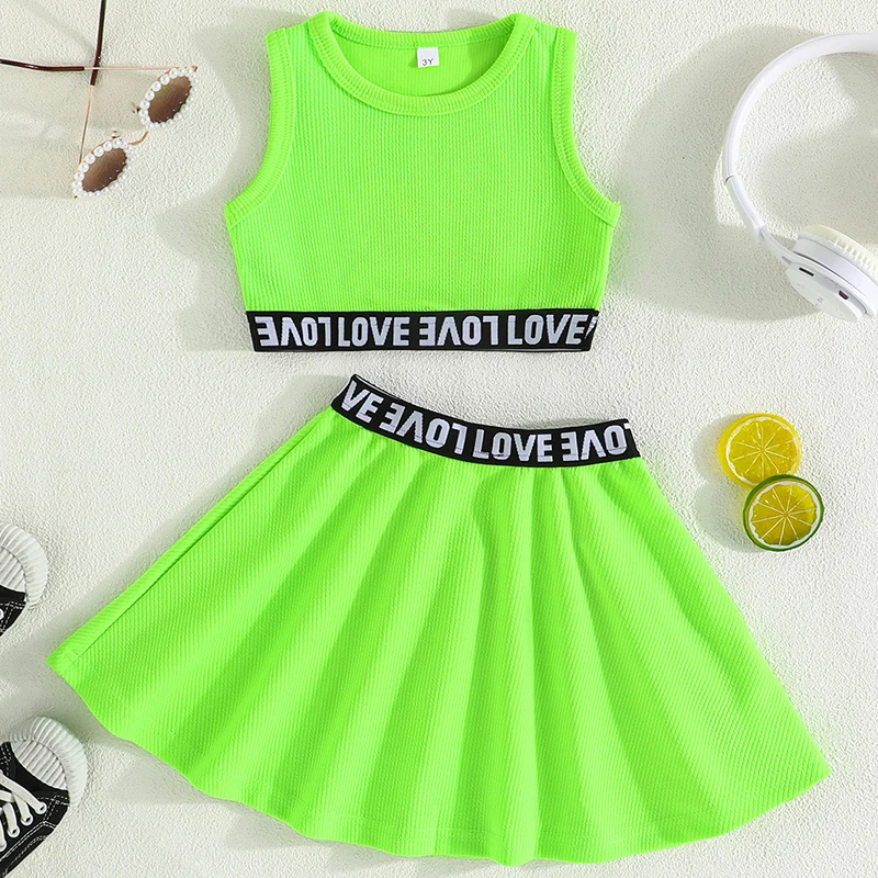 Conjunto verano niña top algodón sin mangas falda - imagen 3