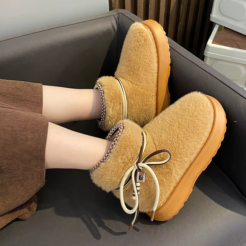 Botas de nieve invernales con suela gruesa y cordones - imagen 3