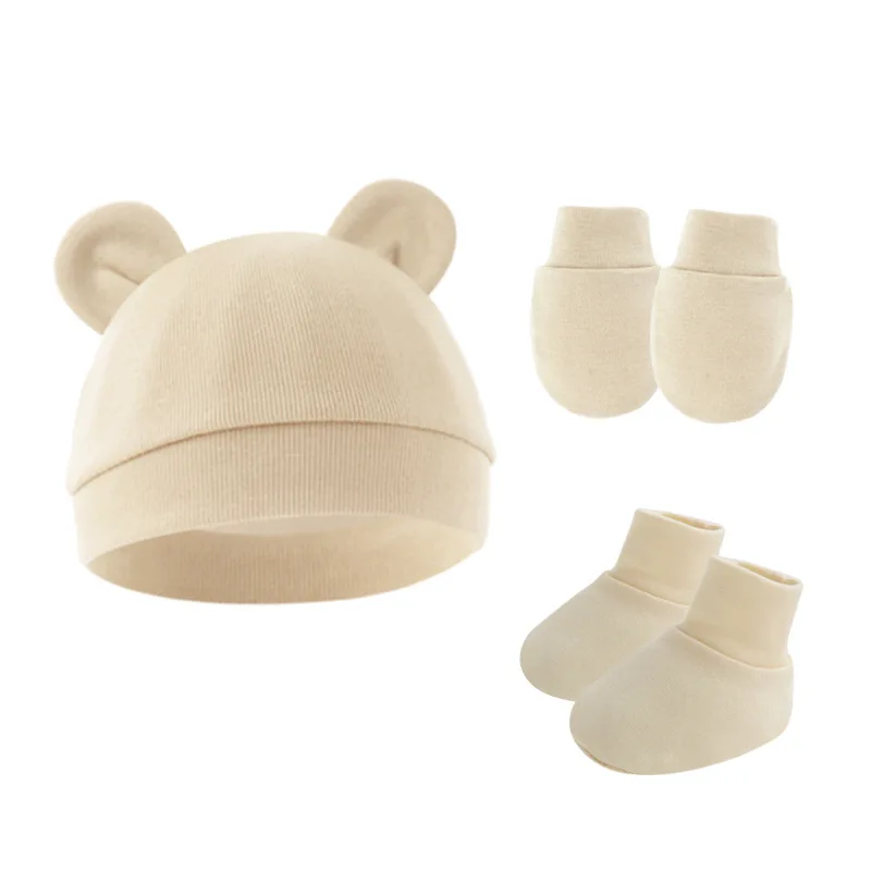 Pack recién nacido: gorro, manoplas y calcetines de algodón - imagen 4
