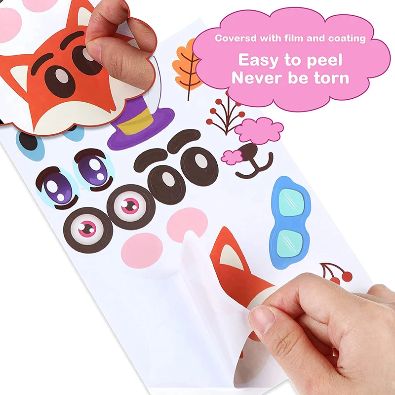 Pegatinas de cara para niños – animales y maquillaje – juego educativo - imagen 3