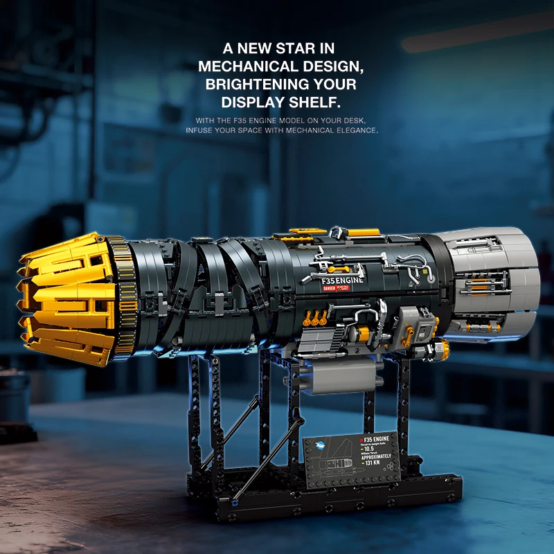 Bloques de construcción de motor turbofan para niños – modelo vertical - imagen 4