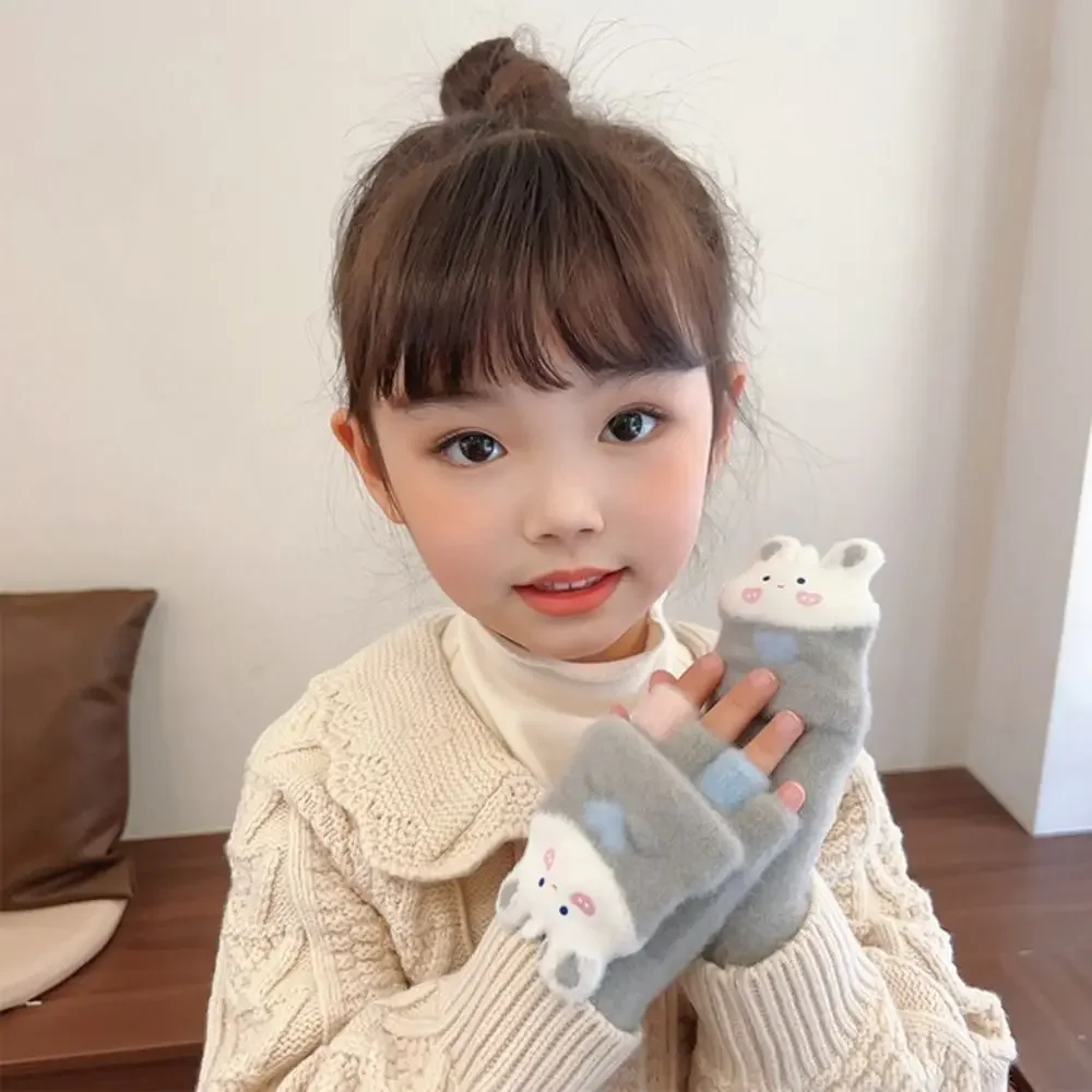 Guantes de invierno forro suave piel de conejo para niños - imagen 5