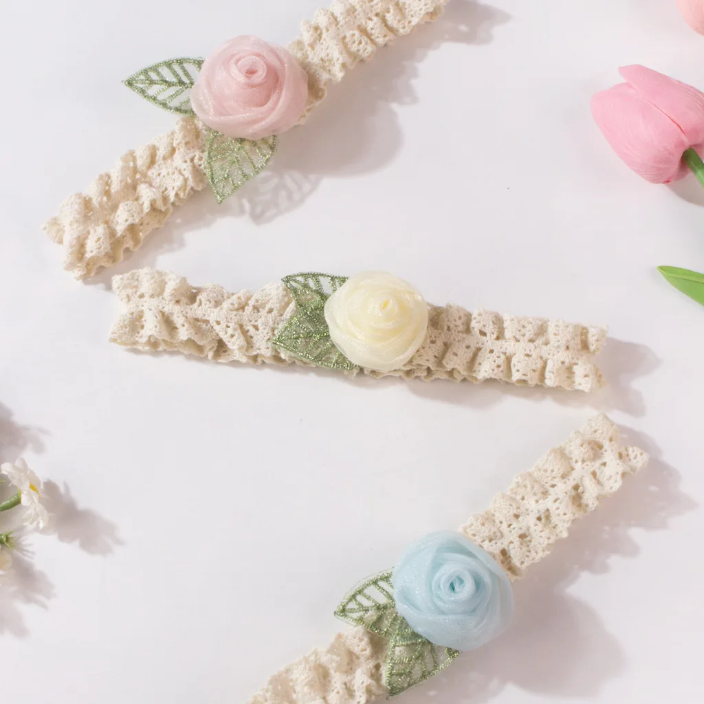Paquete de 3 diademas con flores 3D