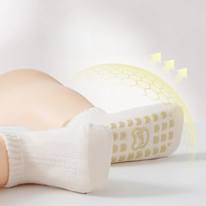 Calcetines antideslizantes de algodón para bebé 0-3 años con puño suave