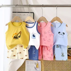 Conjunto chaleco niño de algodón transpirable manga corta verano