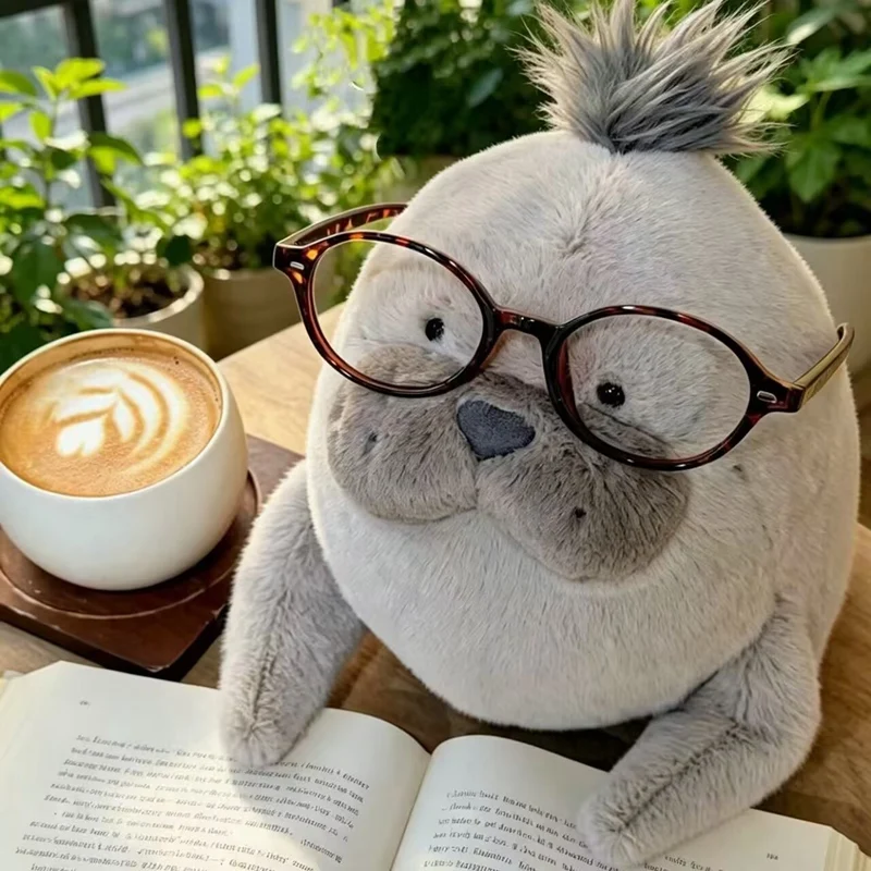 Peluche de foca gris suave con ojos grandes para regalar - imagen 3