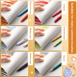 Libro de imágenes A4 con capybara kawaii en blanco para dibujar
