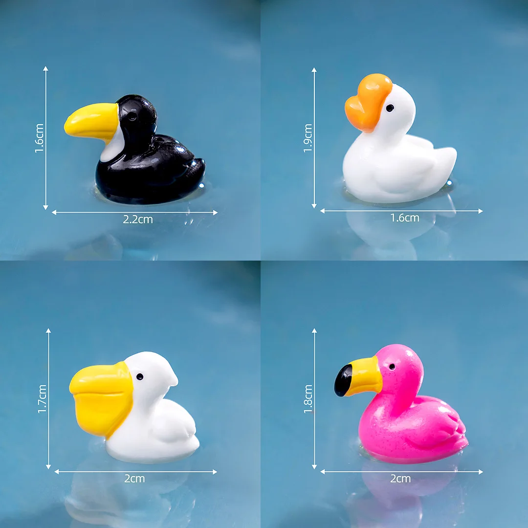 Estatuilla de animales mini para jardín - Flamenco, tucán y pelícano - imagen 3
