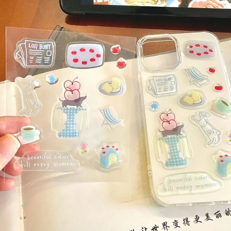 Diseño en gel transparente con motivo cachorro