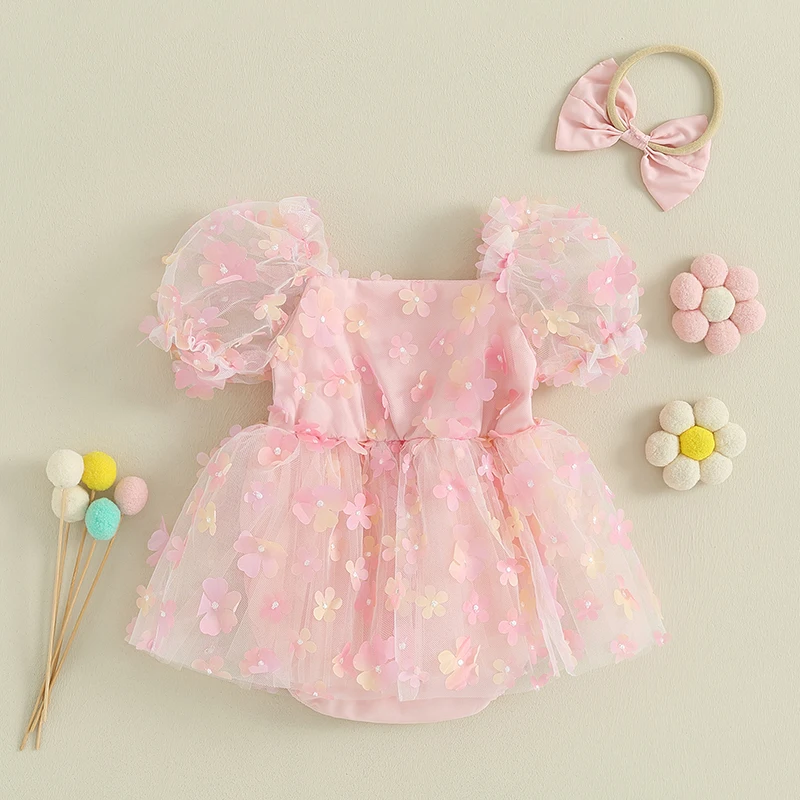 Conjunto VISgogo mameluco y vestido de tul