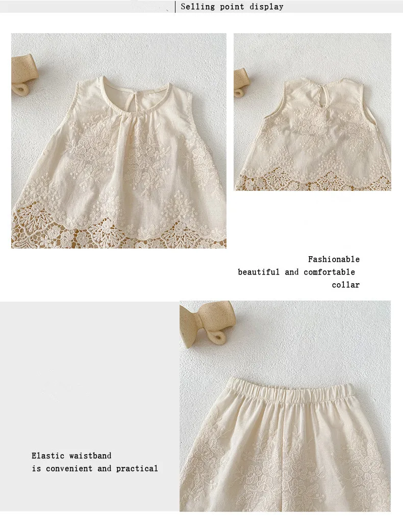 Chaleco de encaje y detalle de conjunto