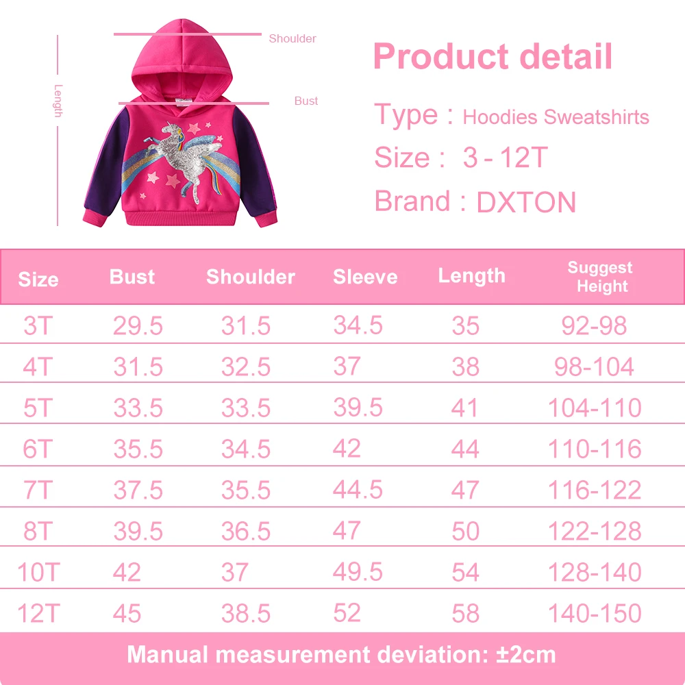 DXTON Sudadera con capucha para niños – Lentejuelas infantiles - imagen 2
