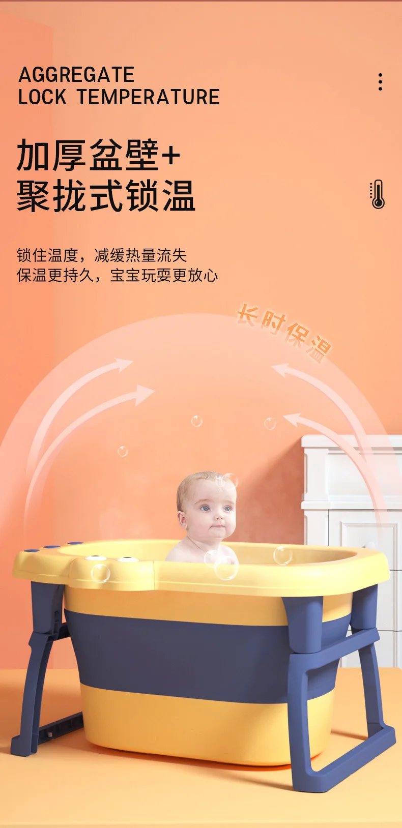 Bañera plegable antideformable lista para el siguiente baño