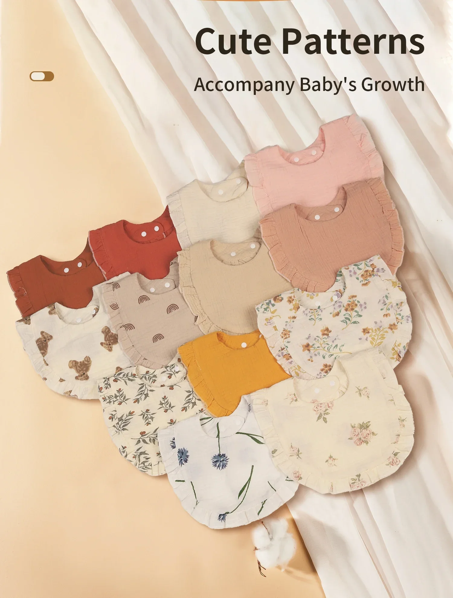 Toalla para saliva con estampado floral