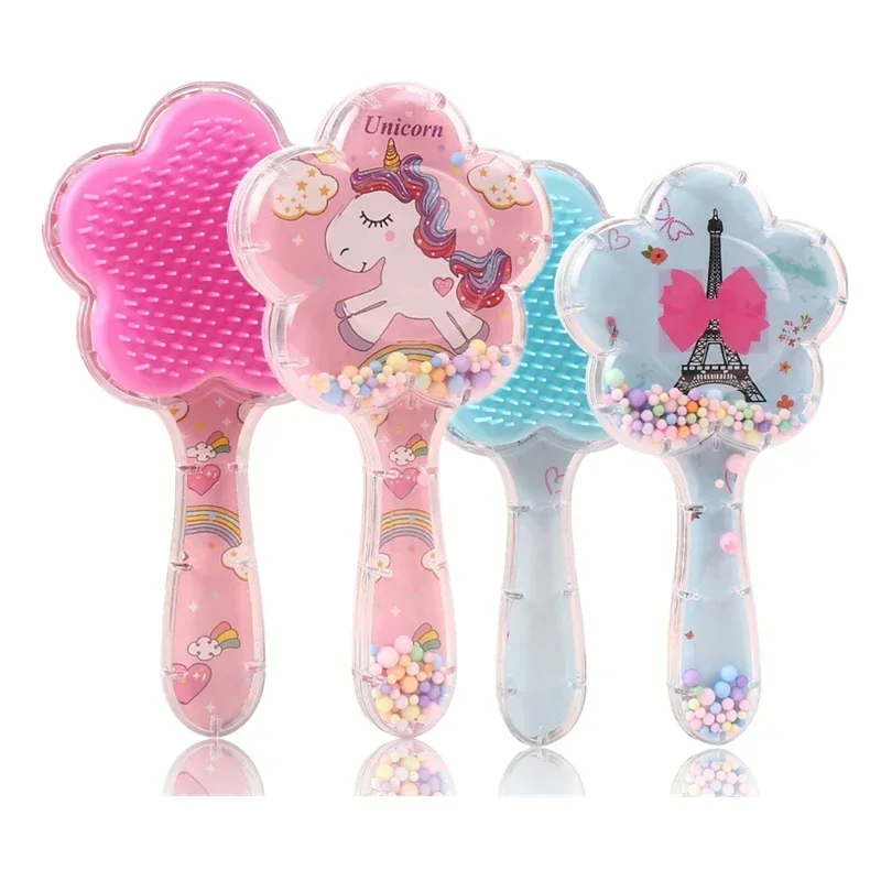 Peine infantil floral con mango largo para niños - imagen 3