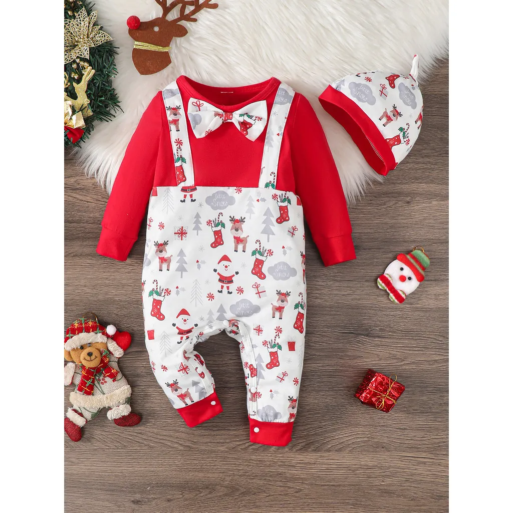 Pelele navideño bebé con estampado de Papá Noel