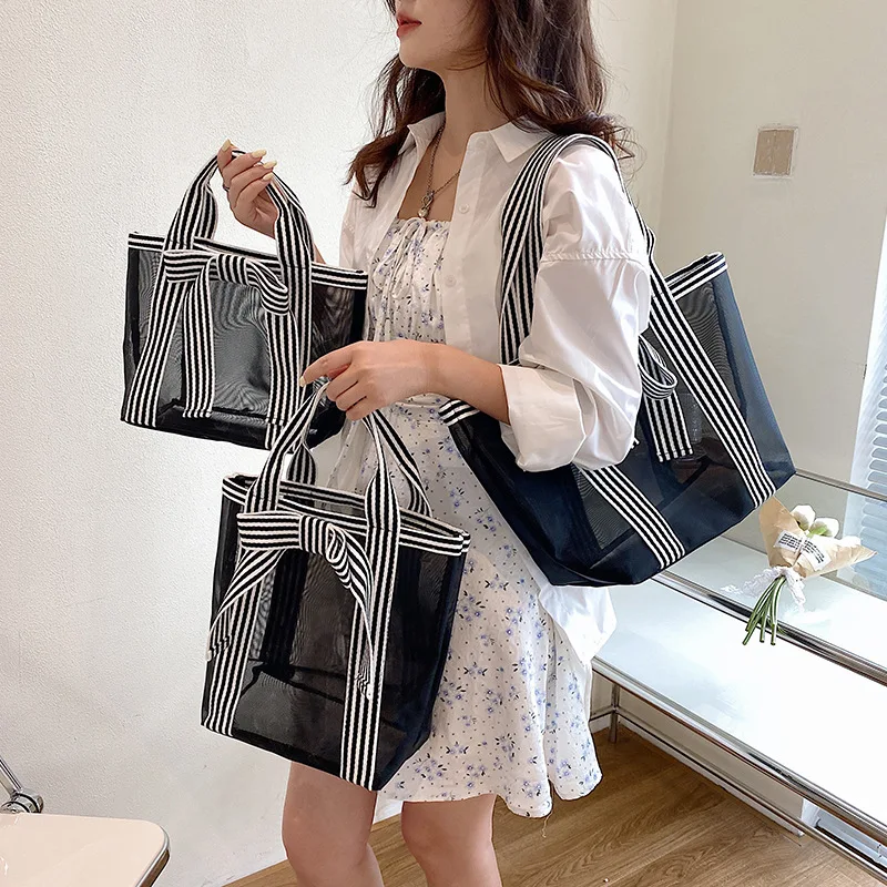 Bolso de pañales malla transparente con lazo para mamá - imagen 4