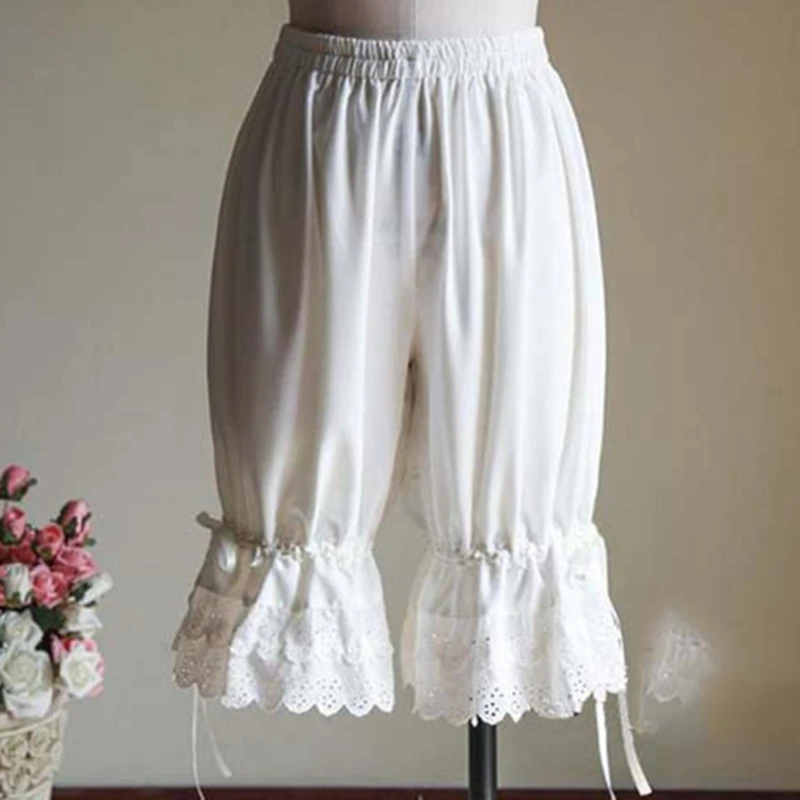 Pantalones cortos de bebé de encaje anchos – Cintura elástica - imagen 2