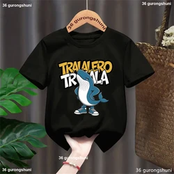 Camiseta Brainrot Tralalero de delfines divertida para niños