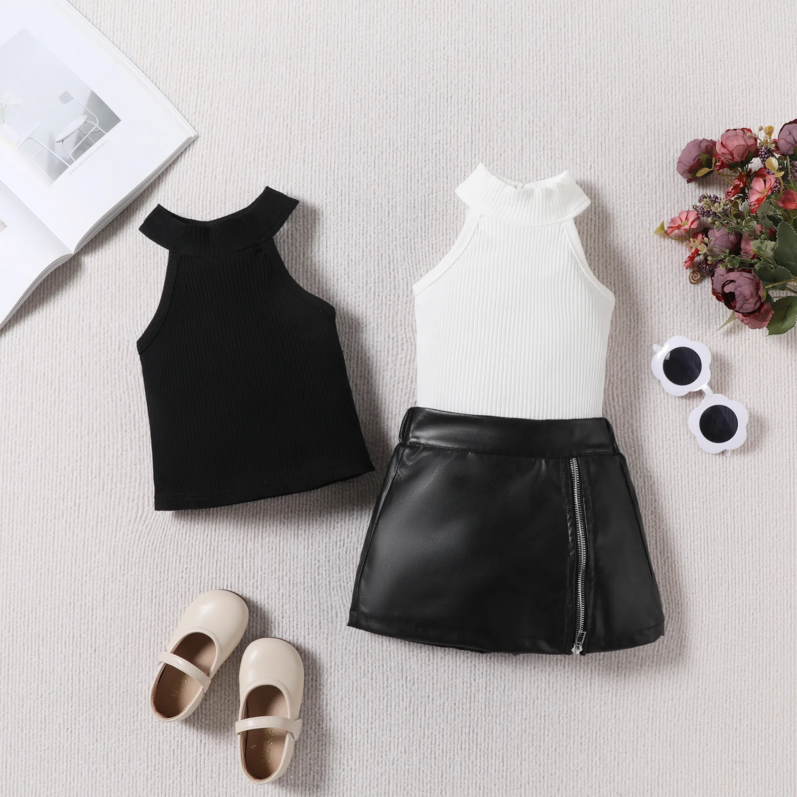 Shorts cortos de PU para un look coordinado