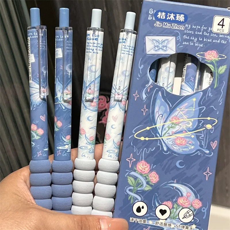 Bolígrafos gel con agarre suave para niños – Negro y rosa - imagen 2