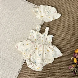 MILANCEL Body veraniego bebé niña con tirantes y lacito, gorrito