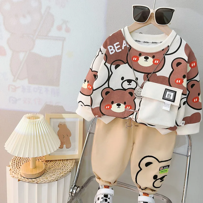 Ropa de otoño para bebé: camiseta y pantalón con dibujos animados - imagen 2