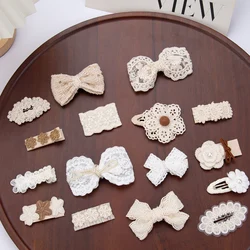 Horquillas para bebé de encaje suave – Princesa vintage beige