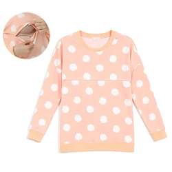 Sudadera de lactancia en algodón con cremallera y corazones