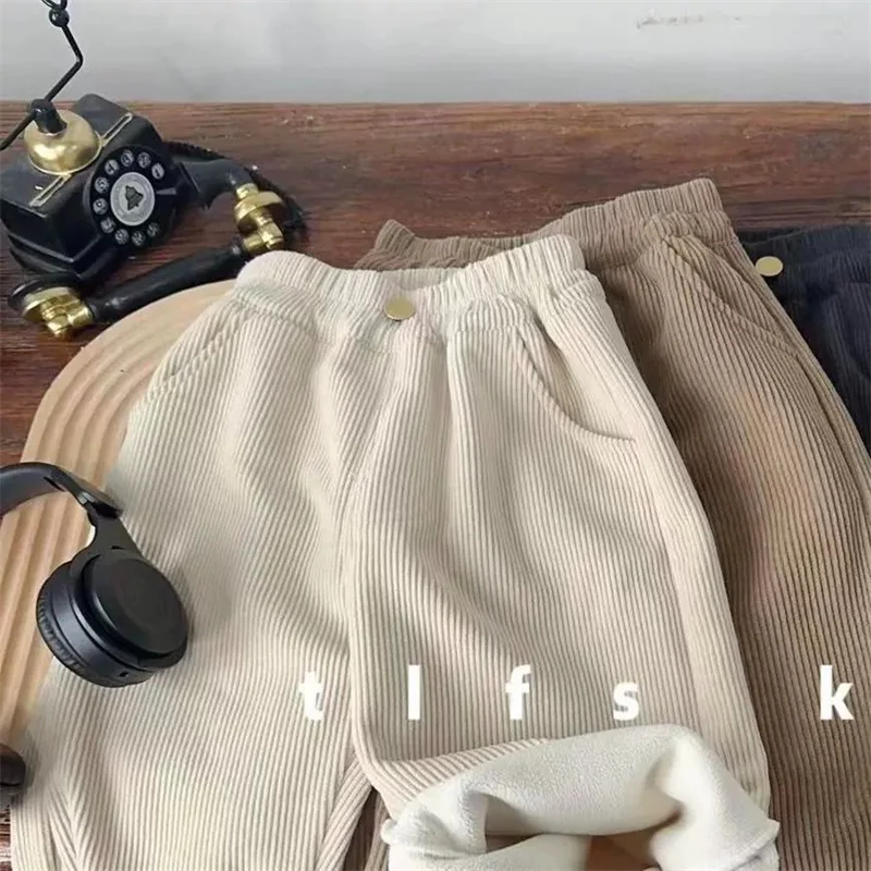 Pantalones de chándal acolchados gruesos para niños y niñas de invierno - imagen 5
