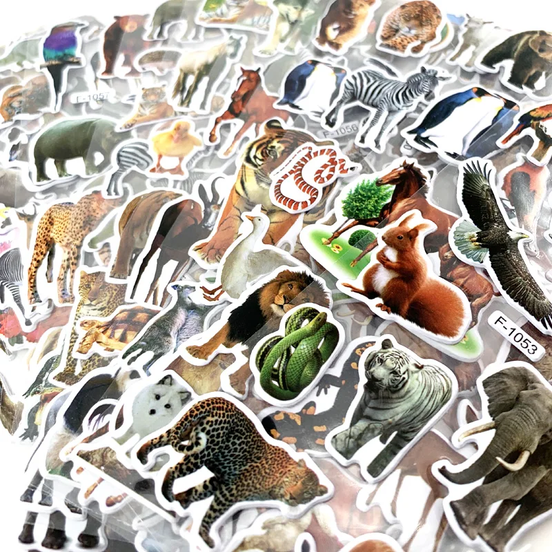 Álbum de pegatinas infantil con animales salvajes – 50 páginas