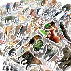 Álbum de pegatinas infantil con animales salvajes – 50 páginas