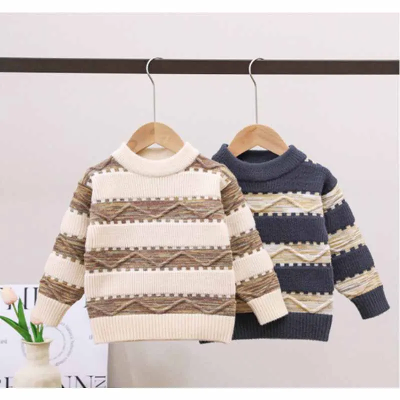 Jersey de punto a rayas para niño – Manga larga de otoño - imagen 5