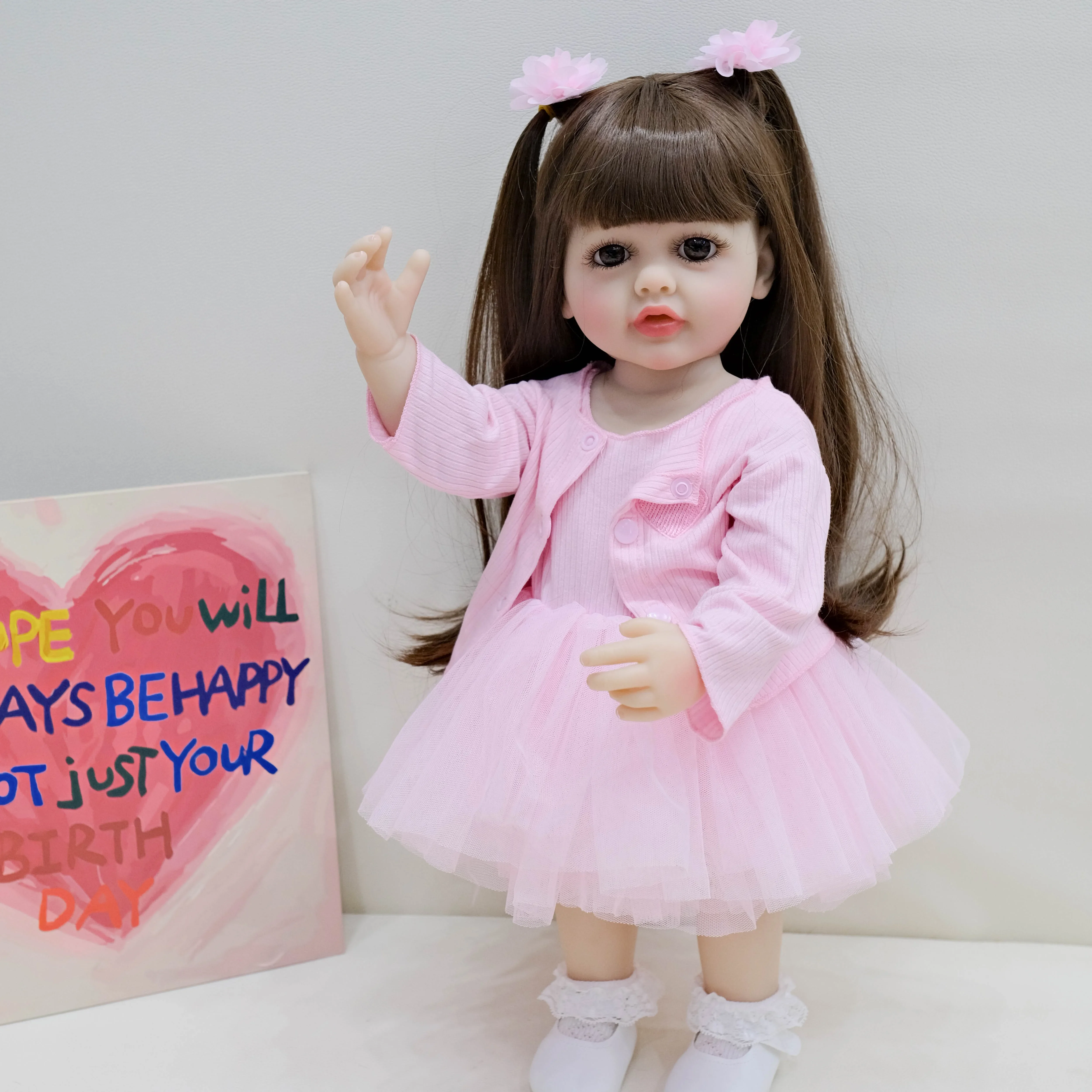 Muñeca reborn realista de silicona suave estilo princesa para niñas - imagen 4