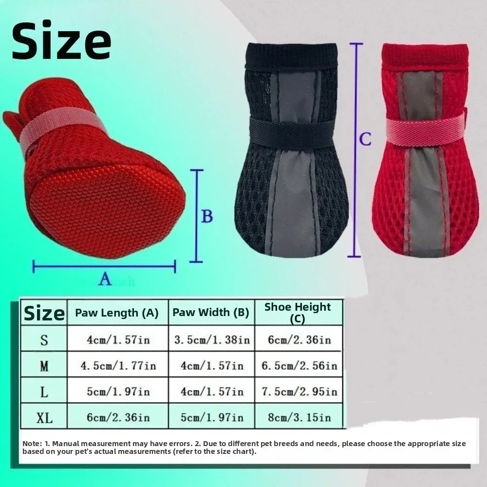 Zapatos de malla antideslizantes para perro con franja reflectante - imagen 4