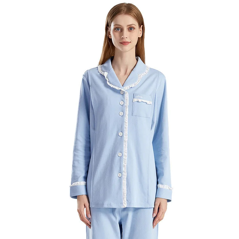 Pijama de lactancia en algodón para embarazadas y maternidad - imagen 3