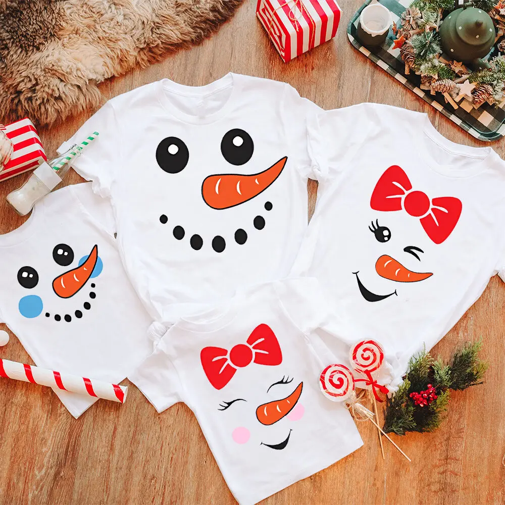 Camisetas a juego Navidad para familia – Muñeco de nieve infantil - imagen 3