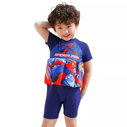 Traje de baño flotante monopieza manga corta animado para niños