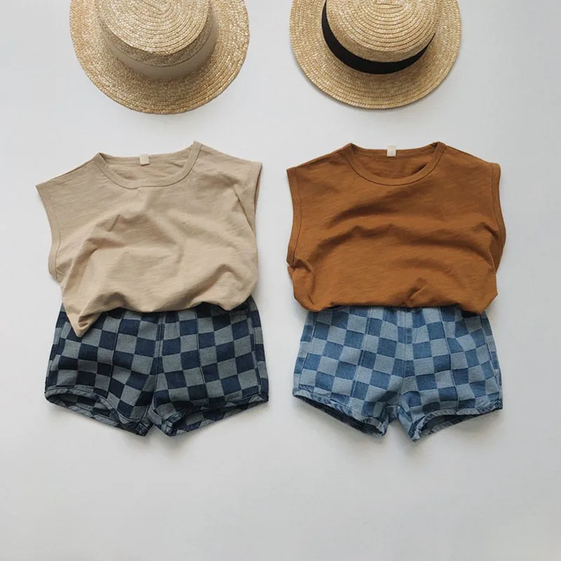 MILANCEL pantalones vaqueros a cuadros para niños - imagen 4