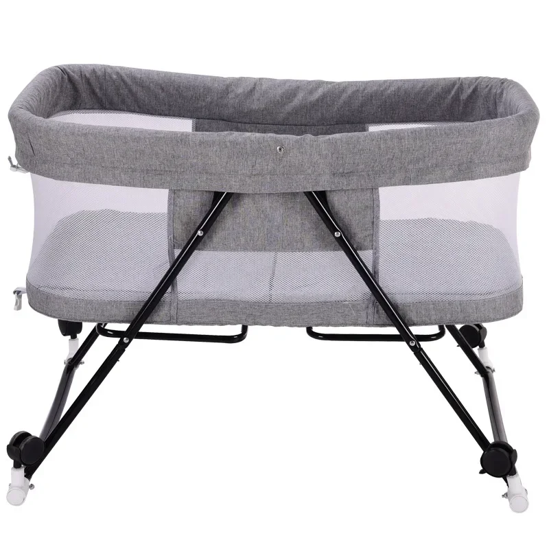 Cuna de viaje plegable con mosquitera y ruedas para bebé - imagen 2