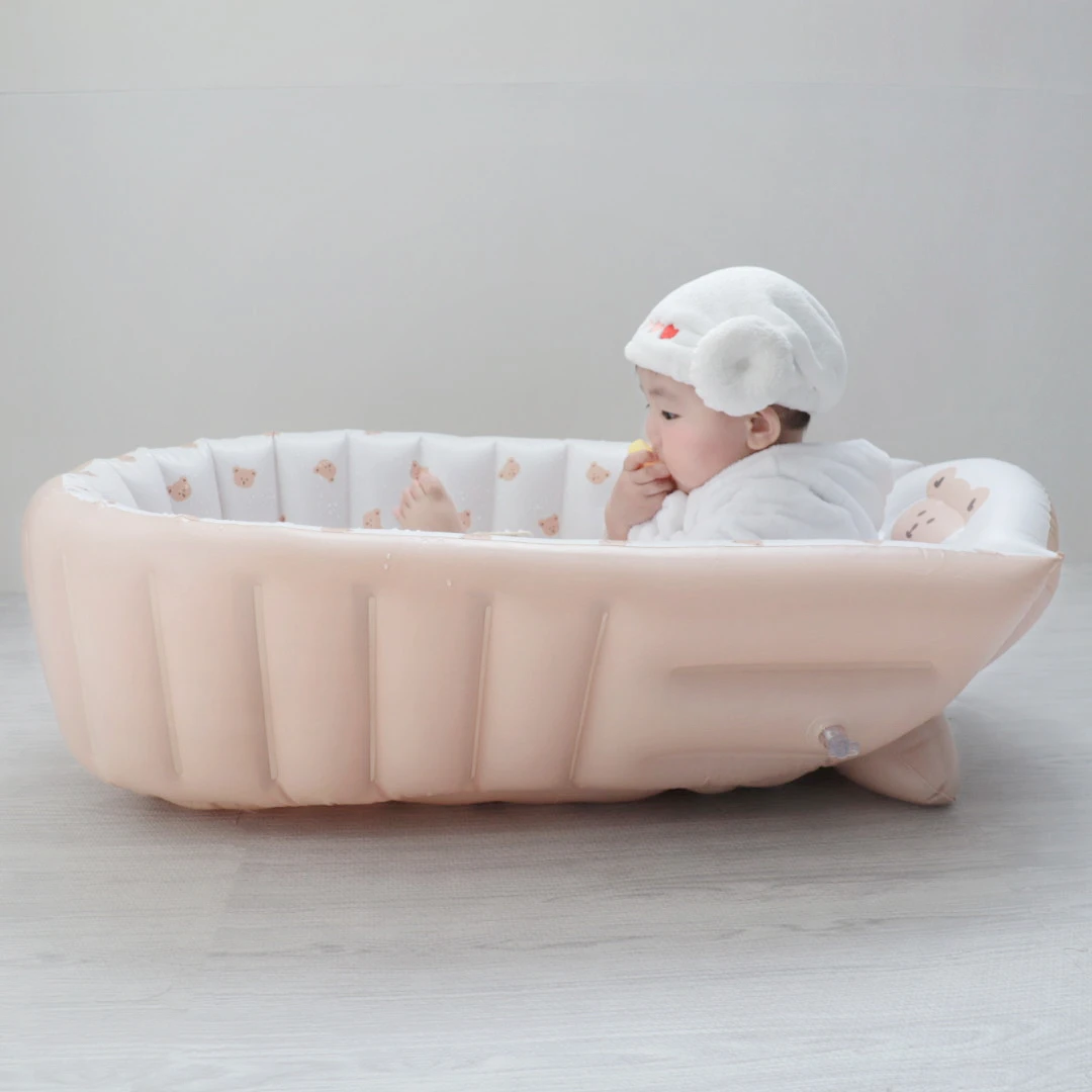 Bañera inflable portátil para bebés con base antideslizante - imagen 4