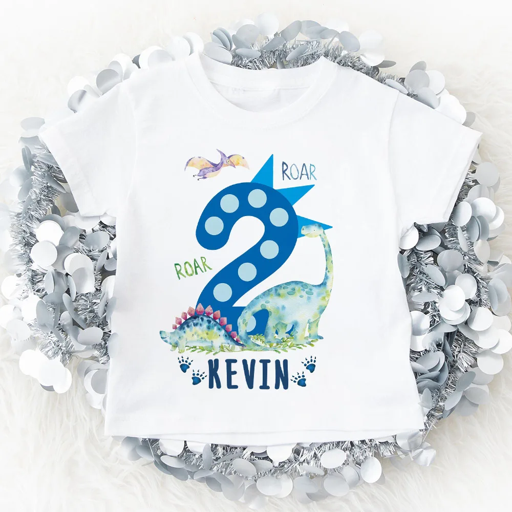 Camiseta infantil personalizada con dinosaurio - texto I Wake - imagen 3