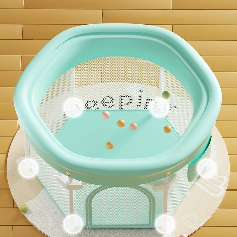 Parque infantil plegable de malla con puerta segura 360° - imagen 3