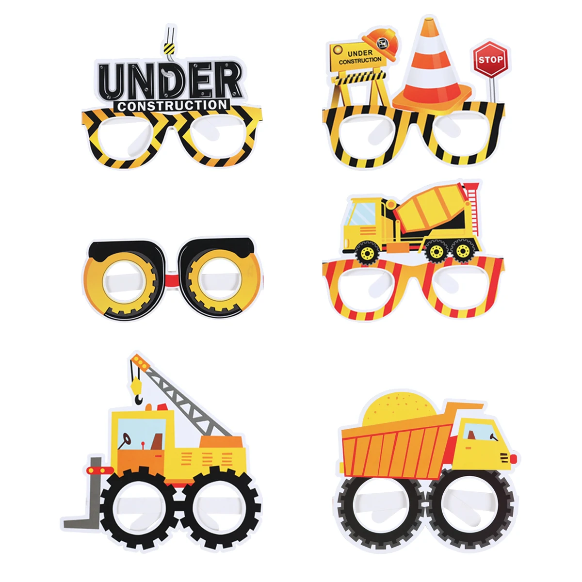Vasos desechables con excavadora y tractor para fiesta infantil