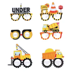 Vasos desechables con excavadora y tractor para fiesta infantil