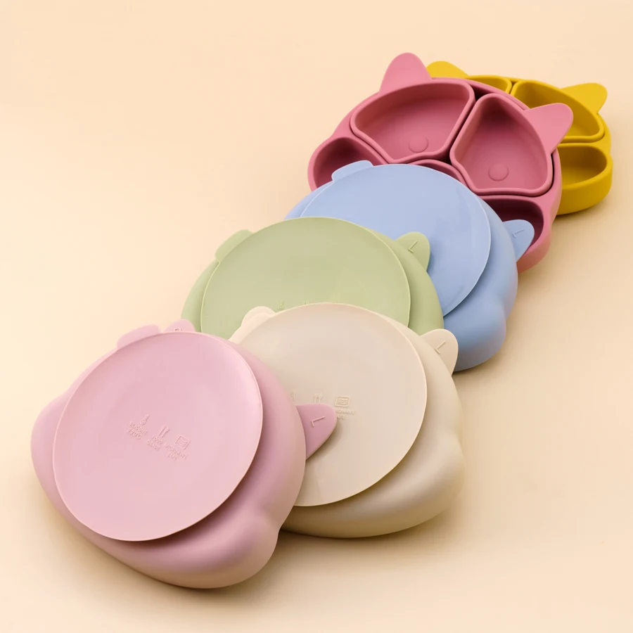 Plato de silicona con ventosa para bebé sin BPA – Dibujos animados - imagen 4