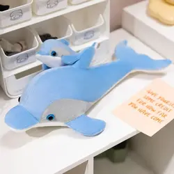 Peluche delfín azul tierno suave de vida marina para sofá infantil